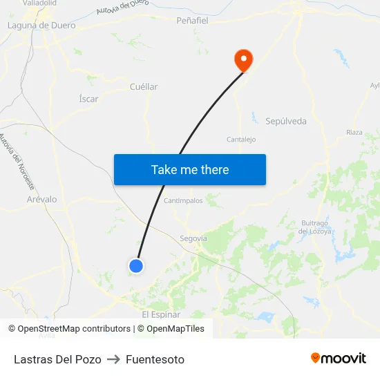 Lastras Del Pozo to Fuentesoto map