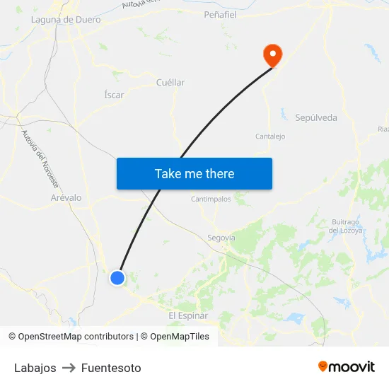 Labajos to Fuentesoto map
