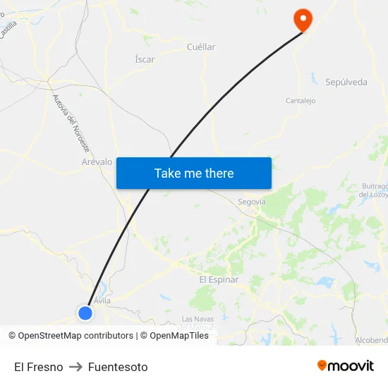 El Fresno to Fuentesoto map