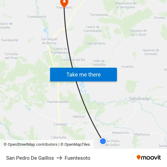 San Pedro De Gaíllos to Fuentesoto map