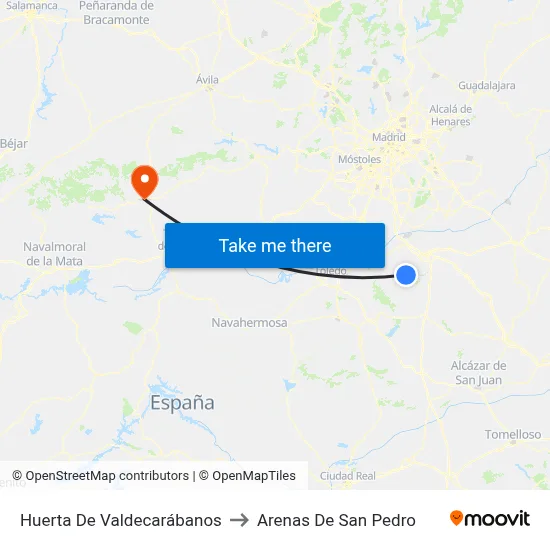 Huerta De Valdecarábanos to Arenas De San Pedro map