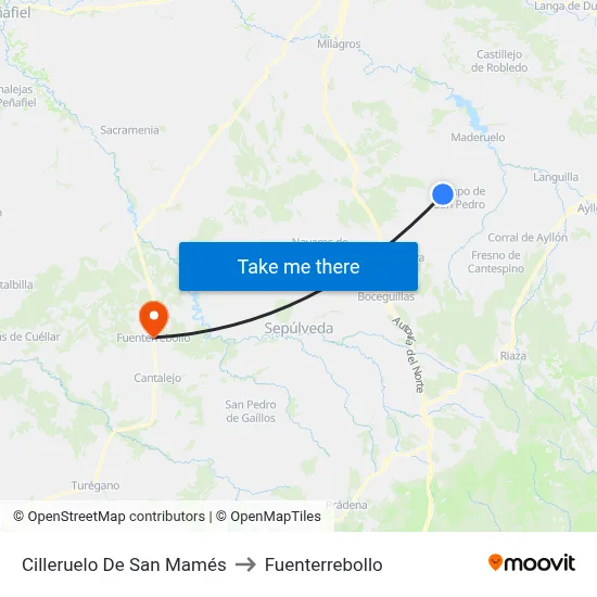 Cilleruelo De San Mamés to Fuenterrebollo map
