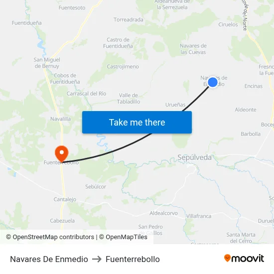 Navares De Enmedio to Fuenterrebollo map