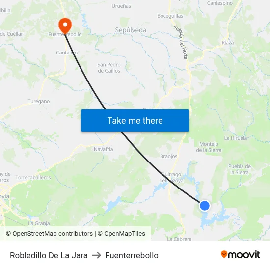 Robledillo De La Jara to Fuenterrebollo map