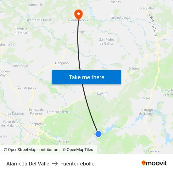 Alameda Del Valle to Fuenterrebollo map