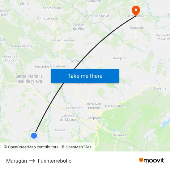 Marugán to Fuenterrebollo map