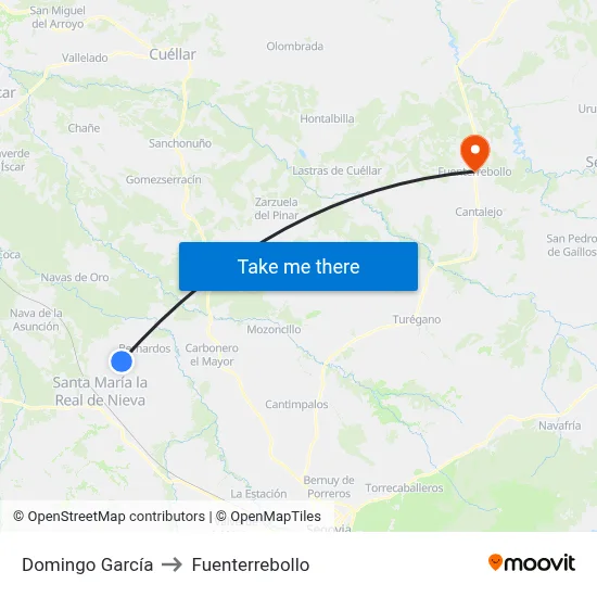 Domingo García to Fuenterrebollo map