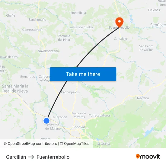 Garcillán to Fuenterrebollo map