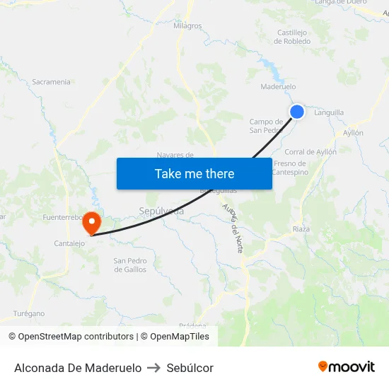 Alconada De Maderuelo to Sebúlcor map