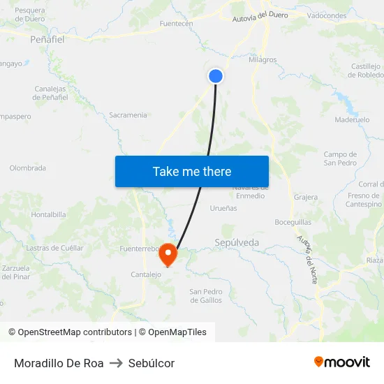 Moradillo De Roa to Sebúlcor map