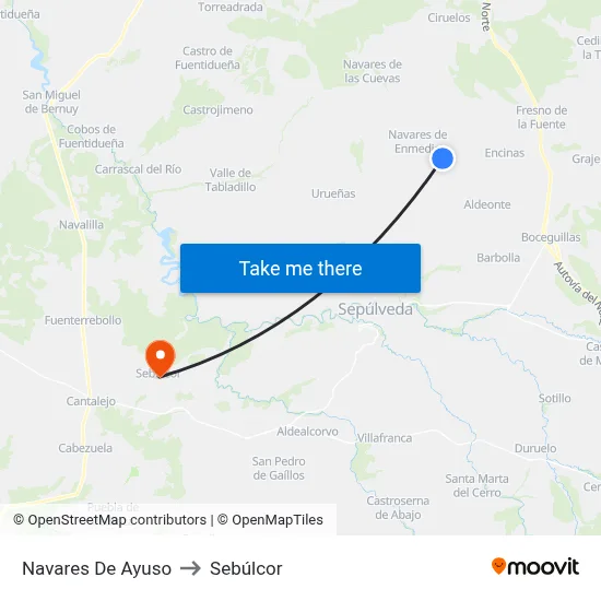 Navares De Ayuso to Sebúlcor map