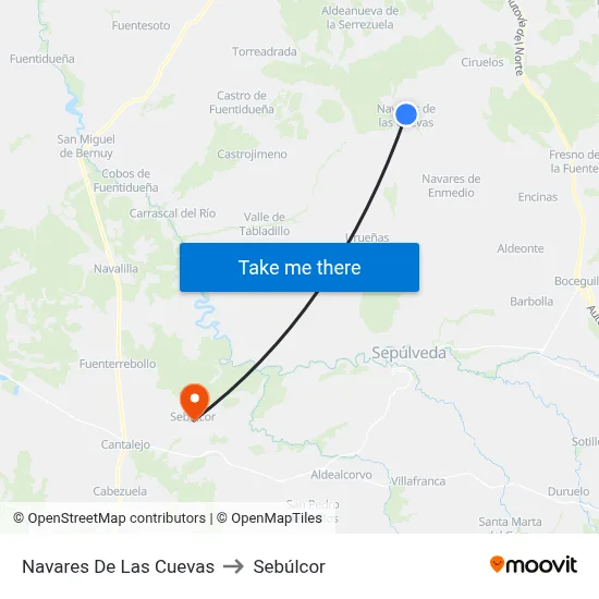 Navares De Las Cuevas to Sebúlcor map
