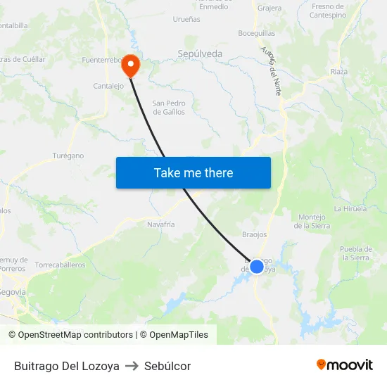 Buitrago Del Lozoya to Sebúlcor map