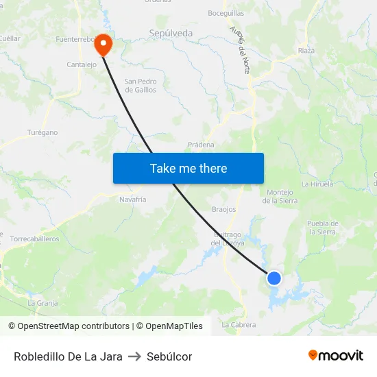 Robledillo De La Jara to Sebúlcor map