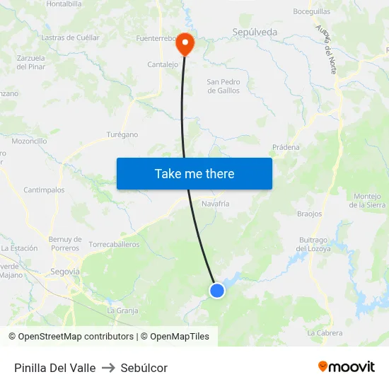 Pinilla Del Valle to Sebúlcor map