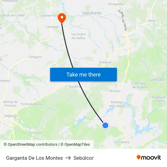 Garganta De Los Montes to Sebúlcor map