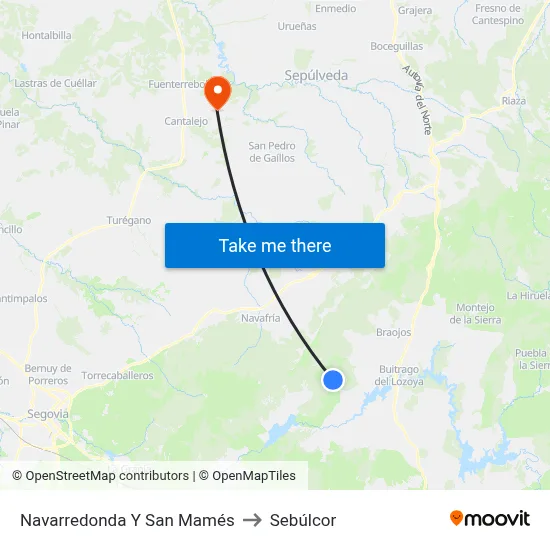 Navarredonda Y San Mamés to Sebúlcor map