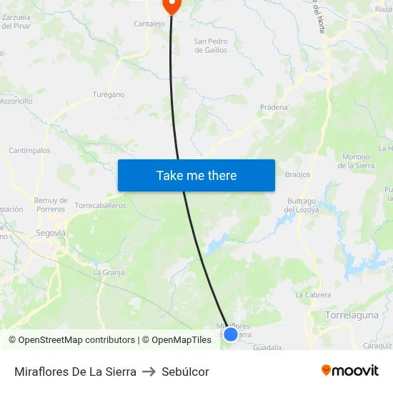 Miraflores De La Sierra to Sebúlcor map