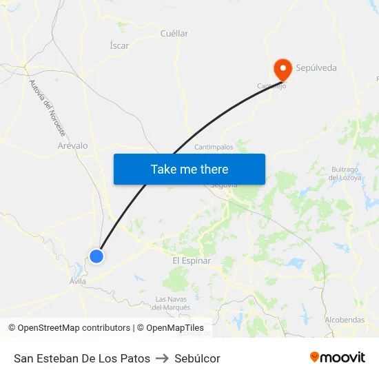 San Esteban De Los Patos to Sebúlcor map
