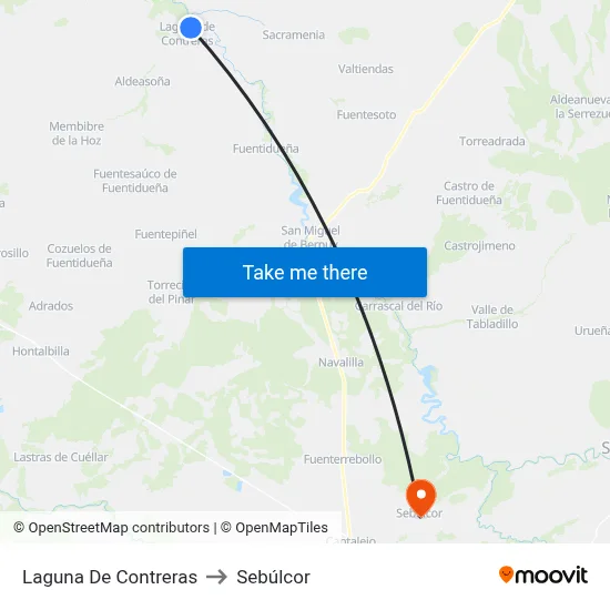 Laguna De Contreras to Sebúlcor map