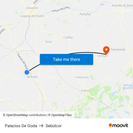 Palacios De Goda to Sebúlcor map