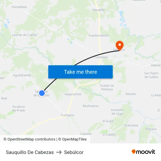 Sauquillo De Cabezas to Sebúlcor map