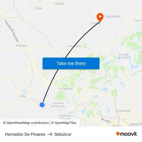Herradón De Pinares to Sebúlcor map