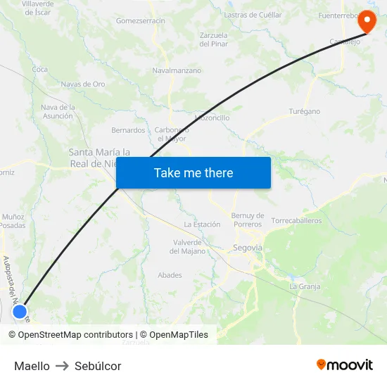 Maello to Sebúlcor map