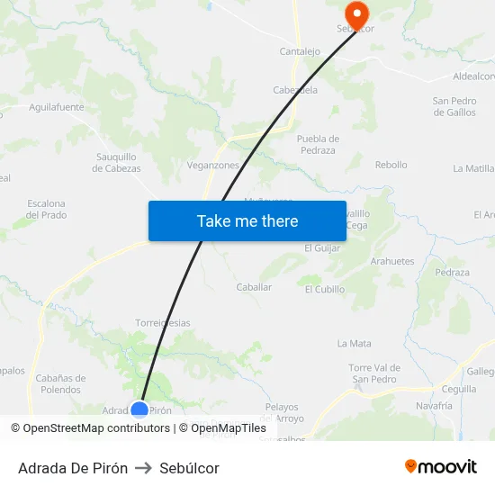 Adrada De Pirón to Sebúlcor map