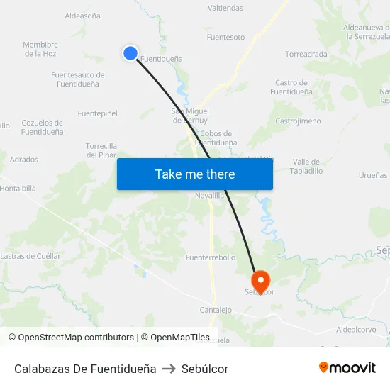 Calabazas De Fuentidueña to Sebúlcor map
