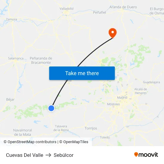Cuevas Del Valle to Sebúlcor map