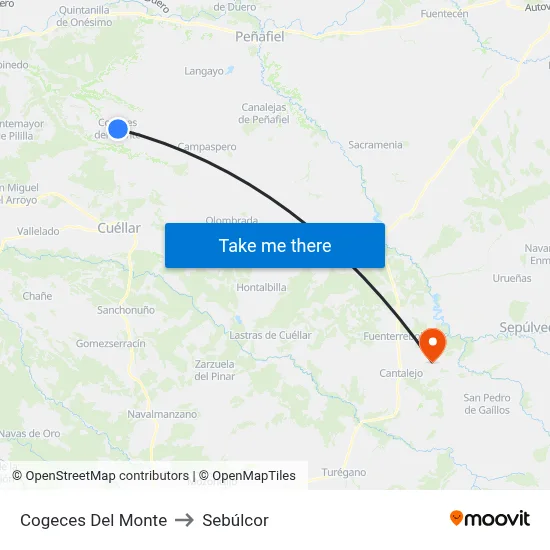 Cogeces Del Monte to Sebúlcor map