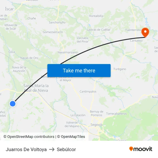 Juarros De Voltoya to Sebúlcor map