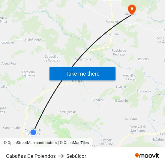 Cabañas De Polendos to Sebúlcor map
