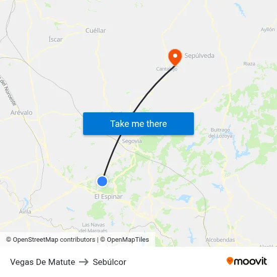 Vegas De Matute to Sebúlcor map