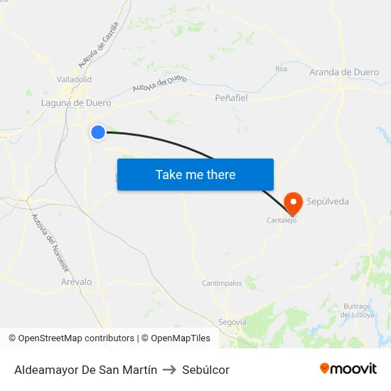 Aldeamayor De San Martín to Sebúlcor map