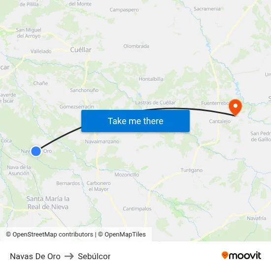 Navas De Oro to Sebúlcor map