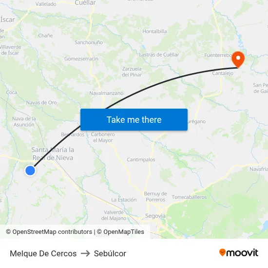 Melque De Cercos to Sebúlcor map