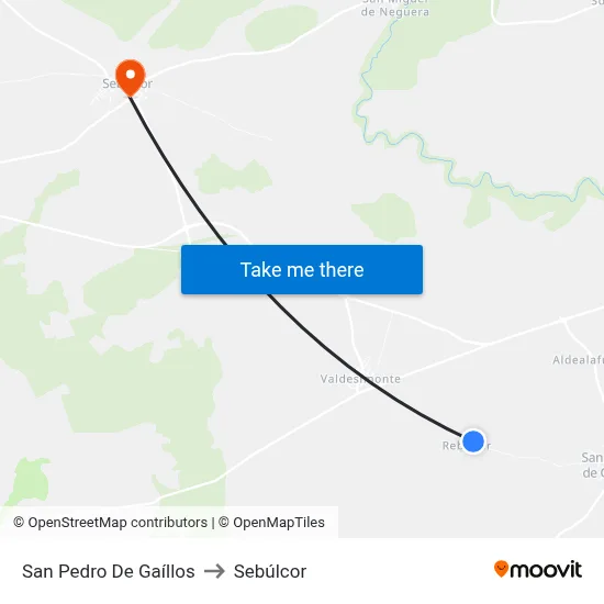 San Pedro De Gaíllos to Sebúlcor map