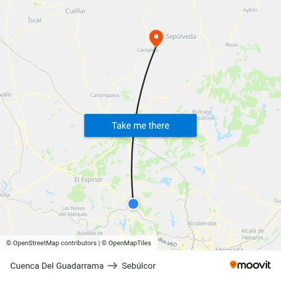 Cuenca Del Guadarrama to Sebúlcor map