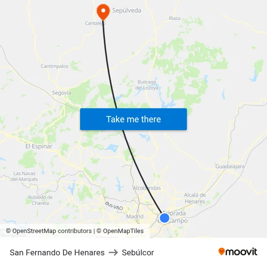 San Fernando De Henares to Sebúlcor map