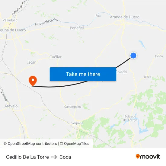 Cedillo De La Torre to Coca map