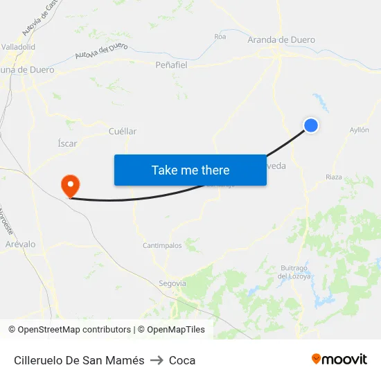 Cilleruelo De San Mamés to Coca map