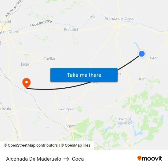 Alconada De Maderuelo to Coca map