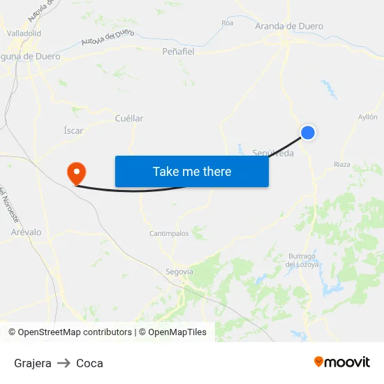Grajera to Coca map