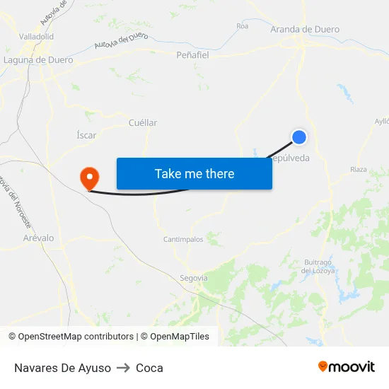 Navares De Ayuso to Coca map