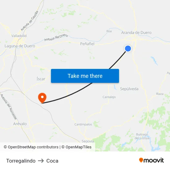 Torregalindo to Coca map