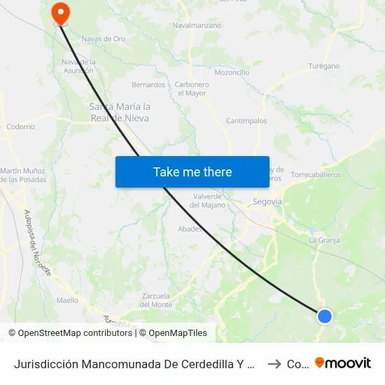 Jurisdicción Mancomunada De Cerdedilla Y Navacerrada to Coca map