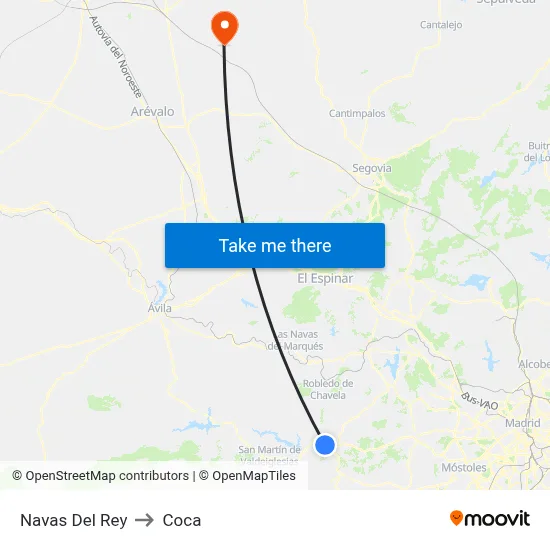 Navas Del Rey to Coca map