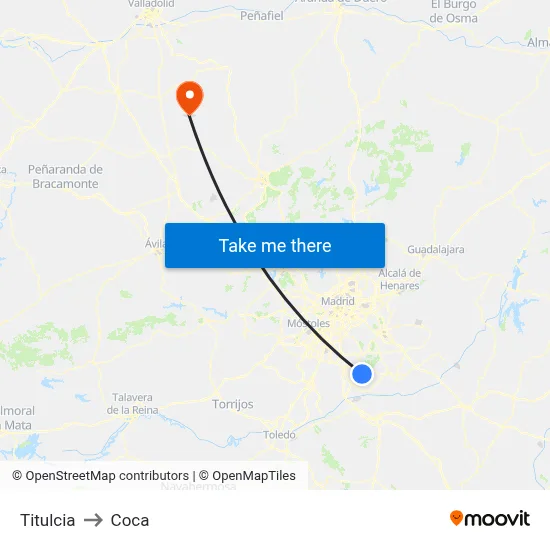 Titulcia to Coca map